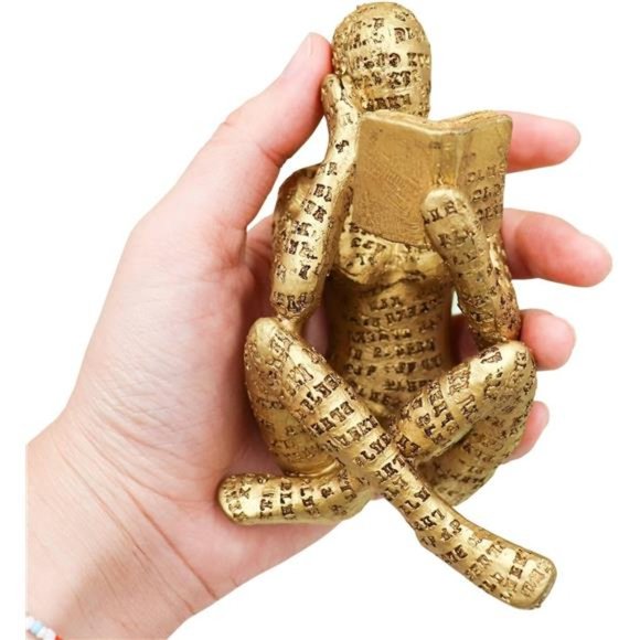 New With Tag Gold Reading Women Decor Statue Home Decoration Aesthetic Sculpture - Picture 6 of 6
